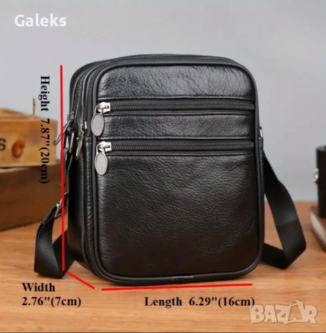 Лятна, Плажна кожена чантичка с компактни размери /Черна естест. кожа!, снимка 5 - Чанти - 50817240