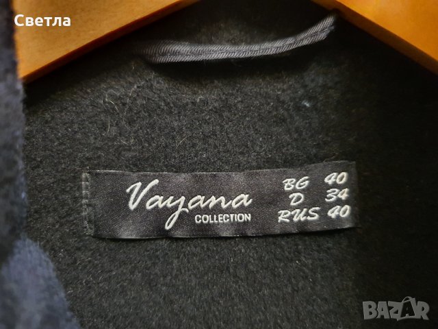 Дамско палто Ваяна, черно, от вълна и кашмир, снимка 2 - Палта, манта - 34515677
