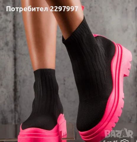 Дамски маратонки чорап с розава подметка, снимка 2 - Маратонки - 48957995