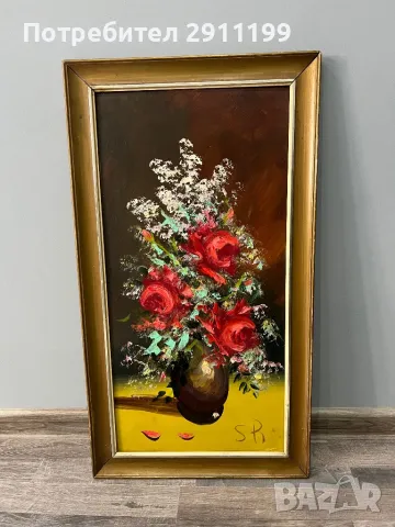 Маслена картина – цветя, снимка 6 - Картини - 50331900