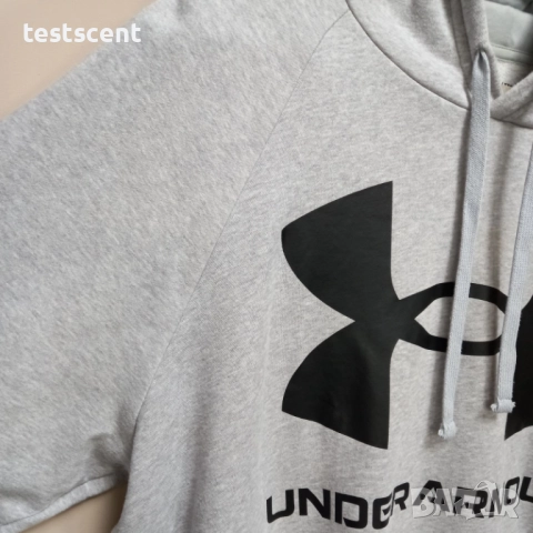 Under Armour сиво худи – 2XL – голямо лого – джоб тип “pouch” сиво за мъже мъжко суичър, снимка 4 - Суичъри - 53001783