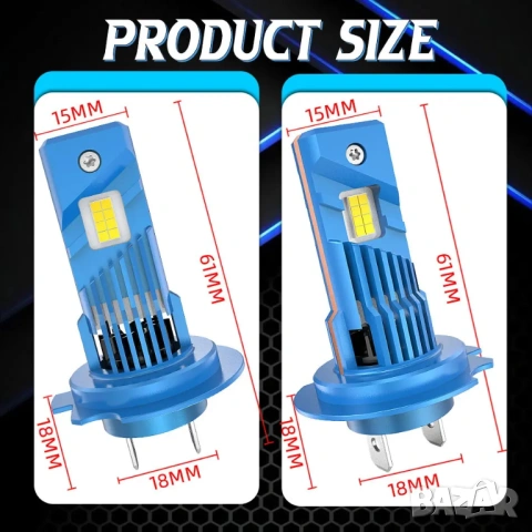 Комплект от 2 броя H7 LED крушки / Canbus, High Power, снимка 14 - Части - 53857508