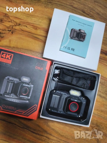ЧИСТО НОВ 4K Дигитален Фотоапарат марков Bextgoo D52​ 48MP – Влогинг камера с 64GB карта и Автофокус, снимка 13 - Фотоапарати - 53387786
