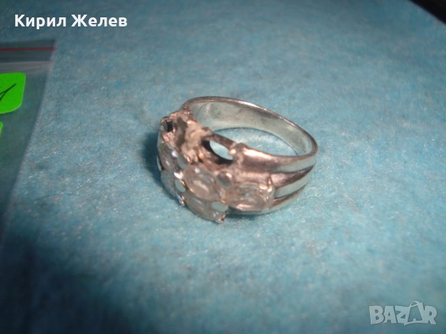 СРЕБЪРЕН МОДЕН ПРЪСТЕН РОДИРАНО СРЕБРО 925 с ФАСЕТИРАНИ ЦИРКОНИ 25851, снимка 9 - Пръстени - 35826201