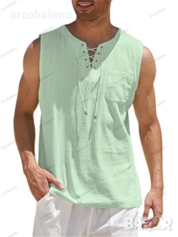 Мъжка модна лятна риза без ръкави, 10цвята, снимка 11 - Ризи - 41690882