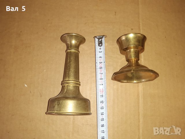 Стари свещници 2 броя - бронзов свещник, снимка 5 - Антикварни и старинни предмети - 41000745