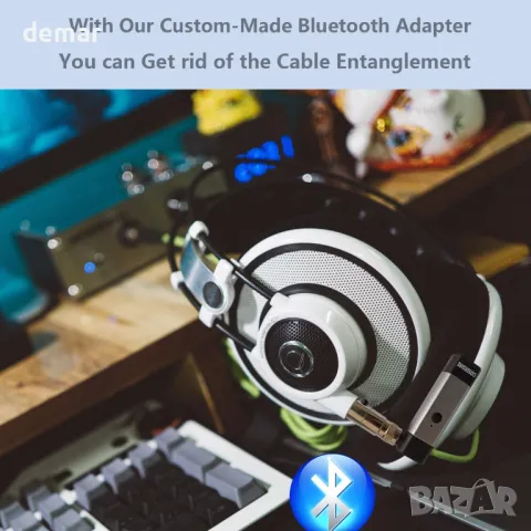 COSDESIRE Bluetooth адаптер и заместител на кабела за AKG K240, K240S, K240MK II, Q701, K702, K141, снимка 4 - Други - 48165363