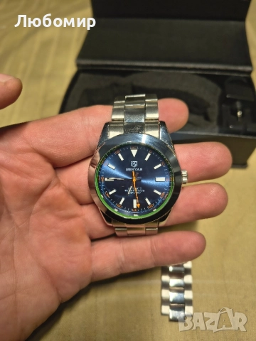 Мъжки класически автоматичен механичен часовник BENYAR, каишка от неръждаема стомана , снимка 4 - Мъжки - 52386549