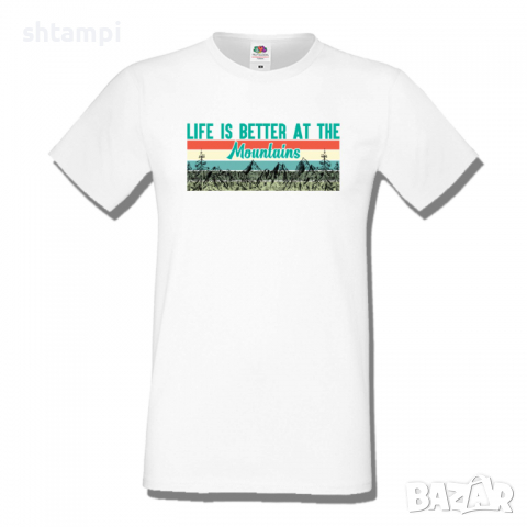 Мъжка тениска Life Is Better At The Mountains,Къмпинг,Планина,Изненада,Подарък,Поход,Връх,Хижа,, снимка 3 - Тениски - 36352359