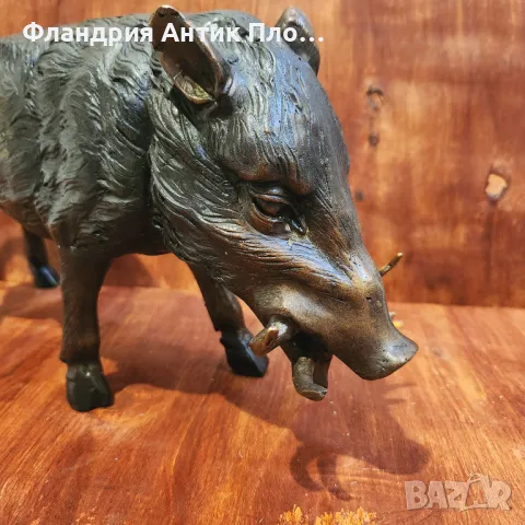 Бронзова скулптура на див глиган, снимка 4 - Статуетки - 49647406