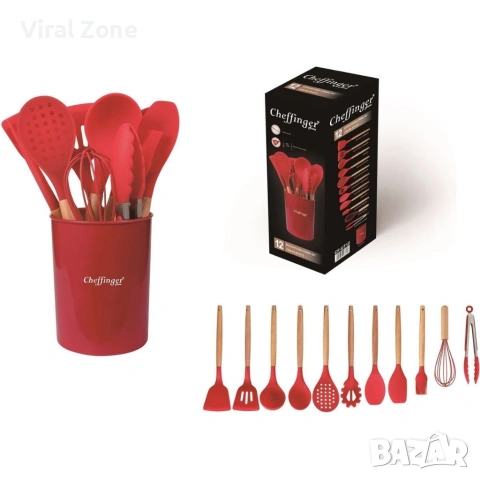 Комплект 12 части кухненски прибори със стойка Cheffinger , снимка 14 - Прибори за хранене, готвене и сервиране - 53239718