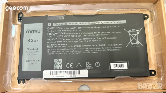 DELL Inspiron//Latitude/Vostro нова батерия (DP/N:YRDD6), снимка 2 - Батерии за лаптопи - 51366055