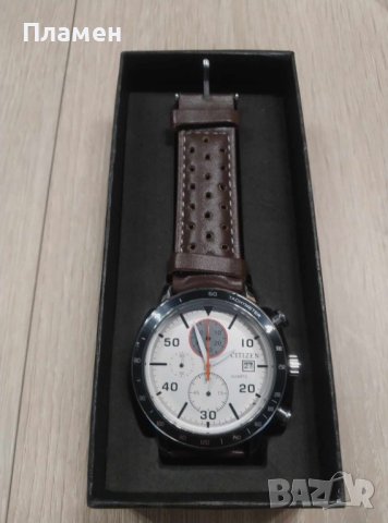 Мъжки  ръчен Часовник Citizen Eco-Drive Chronograph дата,ден час в месеца, снимка 2 - Мъжки - 44382611