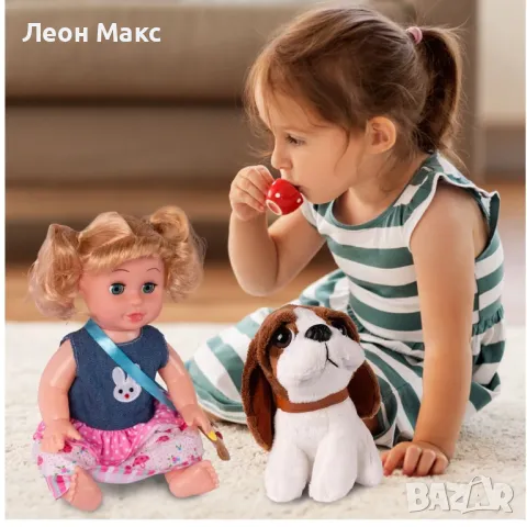 Кукла с плюшено куче и лекарски комплект музикална , снимка 2 - Кукли - 48398457