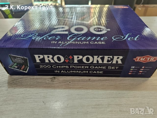 Комплект за покер, Tactic Pro Poker, 200 чипа, снимка 4 - Карти за игра - 44163602