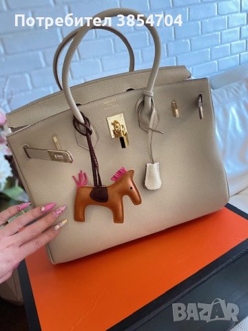чанта Ермес Биркин 35см*Hermès Birkin 35 White Clemence Gold Hardware, снимка 6 - Чанти - 42638103
