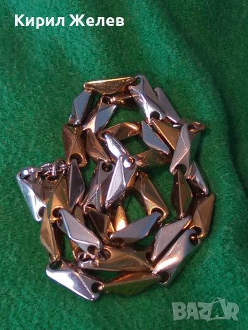 ВЕЛИКОЛЕПЕН ФЕШЪН АРТ ЛАНЕЦ - МЕДЕН с ЛЪСКАВА БЛЕСТЯЩА ЖЪЛТА и БЯЛА ПОЗЛАТА МАГНИТ НЕ го ЛОВИ 13773, снимка 14 - Колиета, медальони, синджири - 41483884