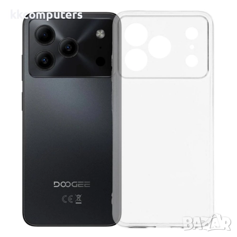 Калъф с протектор за Doogee Note 56 – мек TPU удароустойчив калъф, прозрачен или черен, снимка 3 - Калъфи, кейсове - 52477581
