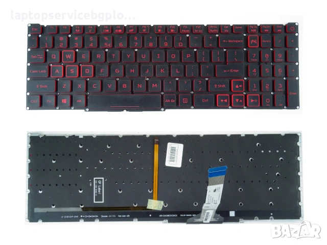 Acer Nitro 5 AN517-52 AN517-53 AN517-54 AN515-57 17.3" Клавиатура RGB подсветка LG05P-N12B3L N10BRL , снимка 2 - Части за лаптопи - 53660393