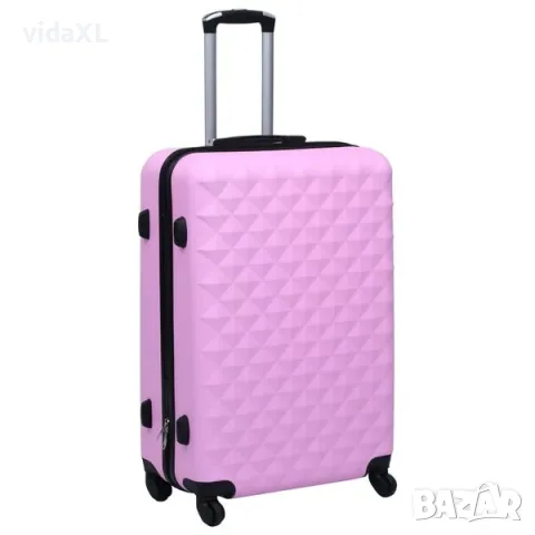 vidaXL Комплект твърди куфари с колелца, 3 бр, розов, ABS（SKU: 92414）, снимка 2 - Куфари - 56135394