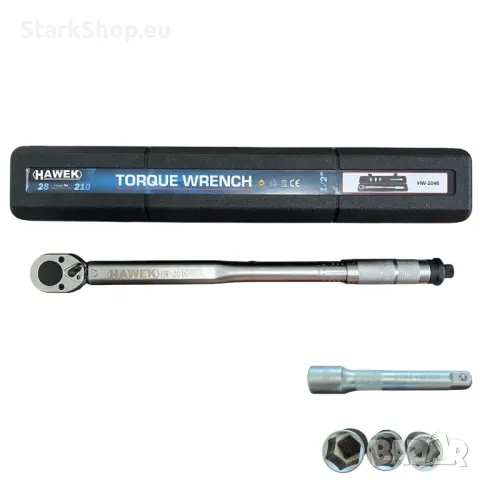 Динамометричен ключ с вложки и удължител 1/2 28 – 210 Nm  17 19 21мм, снимка 7 - Ключове - 50005407