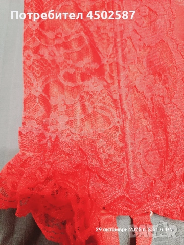 Червен корсет със жартиери, снимка 7 - Корсети, бюстиета, топове - 52715157