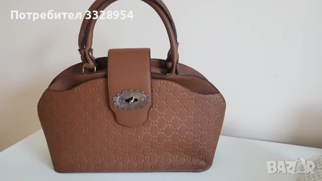 Дамска кожена чанта кафява, снимка 4 - Чанти - 55720302