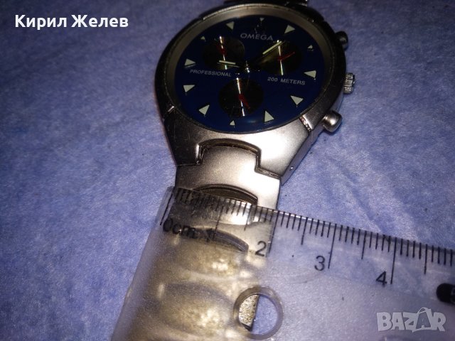 OMEGA PROFESSIONAL 200 METERS СТИЛЕН КВАРЦОВ ЧАСОВНИК КРАСИВА РЕПЛИКА на ОМЕГА с ВЕРИЖКА 37142, снимка 5 - Мъжки - 40443777