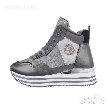 Дамски зимни топли боти с връзки, 3цвята , снимка 2 - Дамски боти - 41949052