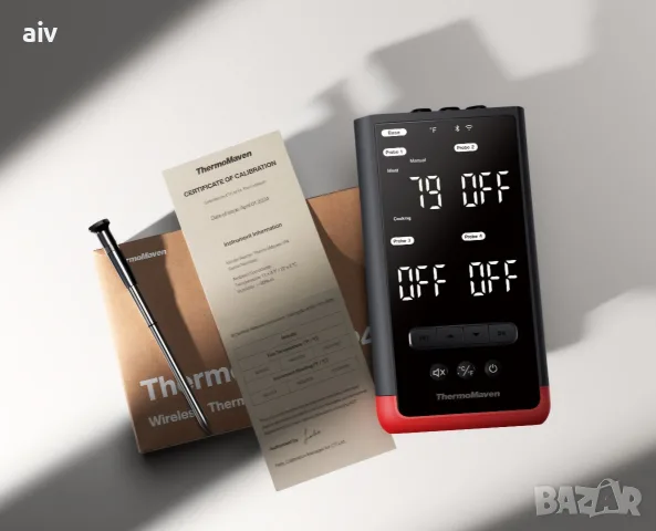 ThermoMaven P4 | 4 сонди | Професионален BBQ термометър за месо