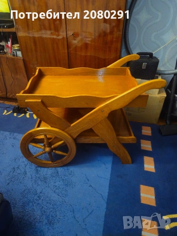 Дървена количка за сервине, декор и др. 