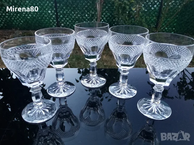 5 кристални чаши за ракия - Югославия !