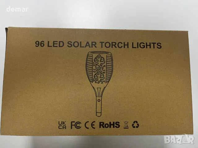 Соларни фенери на открито, 109 см 96 LED трептящи танцуващи пламъци, 2 броя, снимка 9 - Соларни лампи - 49026576