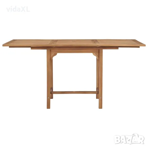 vidaXL Разтегателна градинска маса, (110-160)х80х75 см, тик масив, снимка 4 - Градински мебели, декорация  - 56147664
