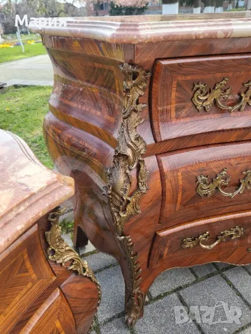Италиански бароков комод с две нощни шкафчета 024, снимка 7 - Шкафове - 49978938