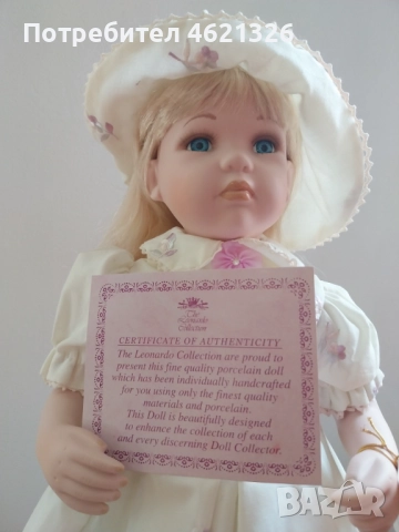 Винтидж колекционерска порцеланова кукла с ограничено издание от колекцията Leonardo рядка, снимка 6 - Декорация за дома - 52089112