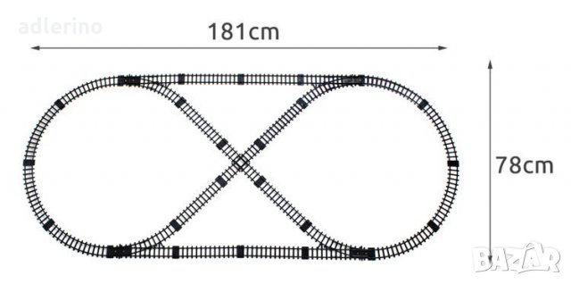 Детска игра Електрическа железница, детско влакче на релси, електрическо влакче на релси, 1,8 метра, снимка 2 - Коли, камиони, мотори, писти - 34164969