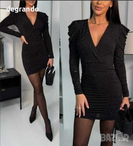 Къса дамска рокля в черно