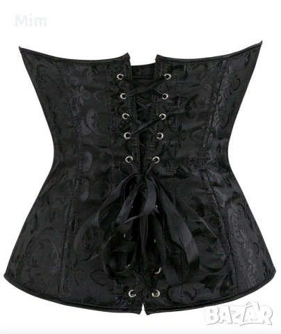 4XL Черен сатенен корсет , снимка 6 - Корсети, бюстиета, топове - 53662341
