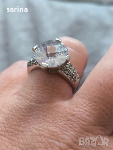 Сребърен пръстен с камък, снимка 5 - Пръстени - 52935615