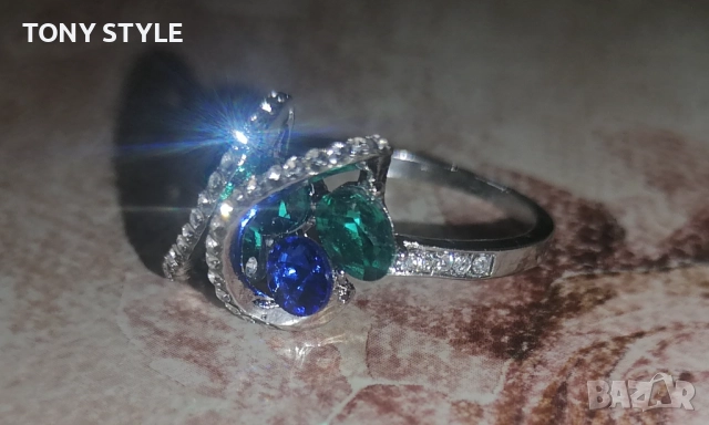 Посребрен Нов Дамски Пръстен с Чист Цирконий , снимка 4 - Пръстени - 51499594