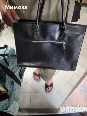 Естествена кожа, черна твърда чанта от ФЛОРЕНЦИЯ , снимка 6 - Чанти - 41395285