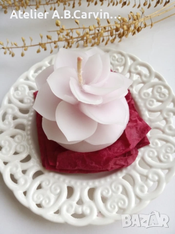 Декоративни ароматна свещ цвете Бегония, подходяща за подарък , снимка 2 - Изкуствени цветя - 53770349