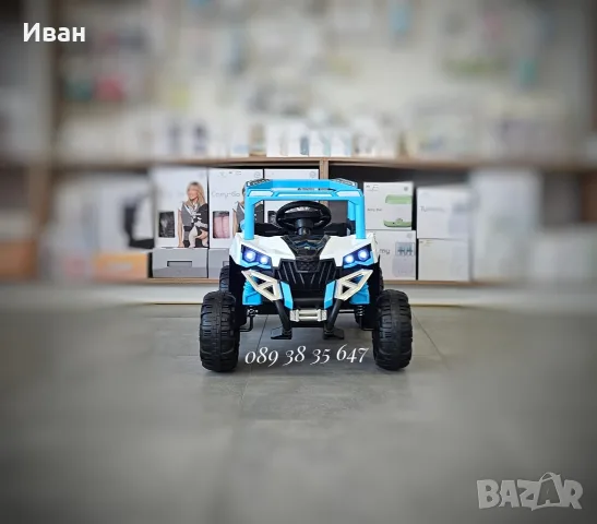 ТОП ЦЕНА!НОВО!Акумулаторен джип/UTV Gobi Go BLUE с 12 V батерия,USB,функция люлеене,дистанцинно, снимка 4 - Детски велосипеди, триколки и коли - 55843807