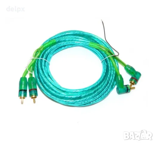 Кабел с високо качество, управление, 2xRCA(м), 2xRCA(м), ъглови/прави, 5m, снимка 1