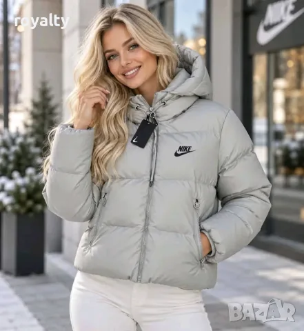 Nike Ново Сиво Дамско Зимно Яке с Качулка [С-Л]