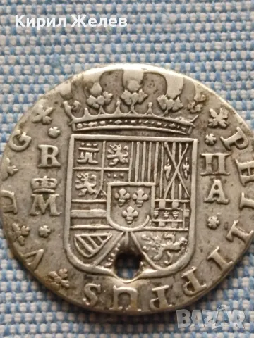 Сребърна монета 2 реала 1723г. Испания Филип пети Мадрид 49536, снимка 6 - Нумизматика и бонистика - 48678308