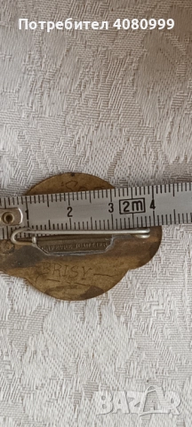 Религиозна антична католическа позлатена емайлирана брошка на Трите тайнства, подписана от Пол Фалон, снимка 5 - Други ценни предмети - 52082467