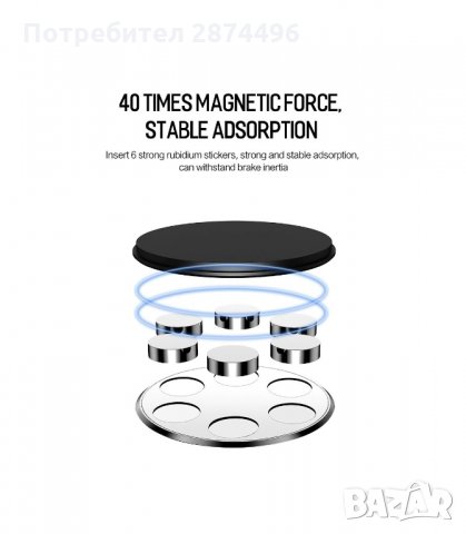 3158 Универсална магнитна поставка за мобилни телефони, снимка 11 - Аксесоари и консумативи - 34567827