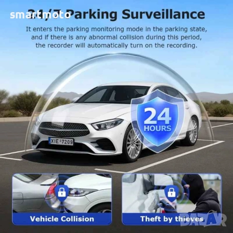 Видеорегистратор, Паркинг наблюдение, 4G, GPS Двоен обектив 3MP+3MP, снимка 4 - Аксесоари и консумативи - 52633954